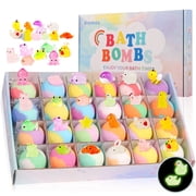 Vremou Bath Bombs for Kids, 24 pack Kids Bath Bombs with Glow in The Dark Bath Surprise Toys Inside, Natural Organic Bubble Bath Fizzy for Girls Boys