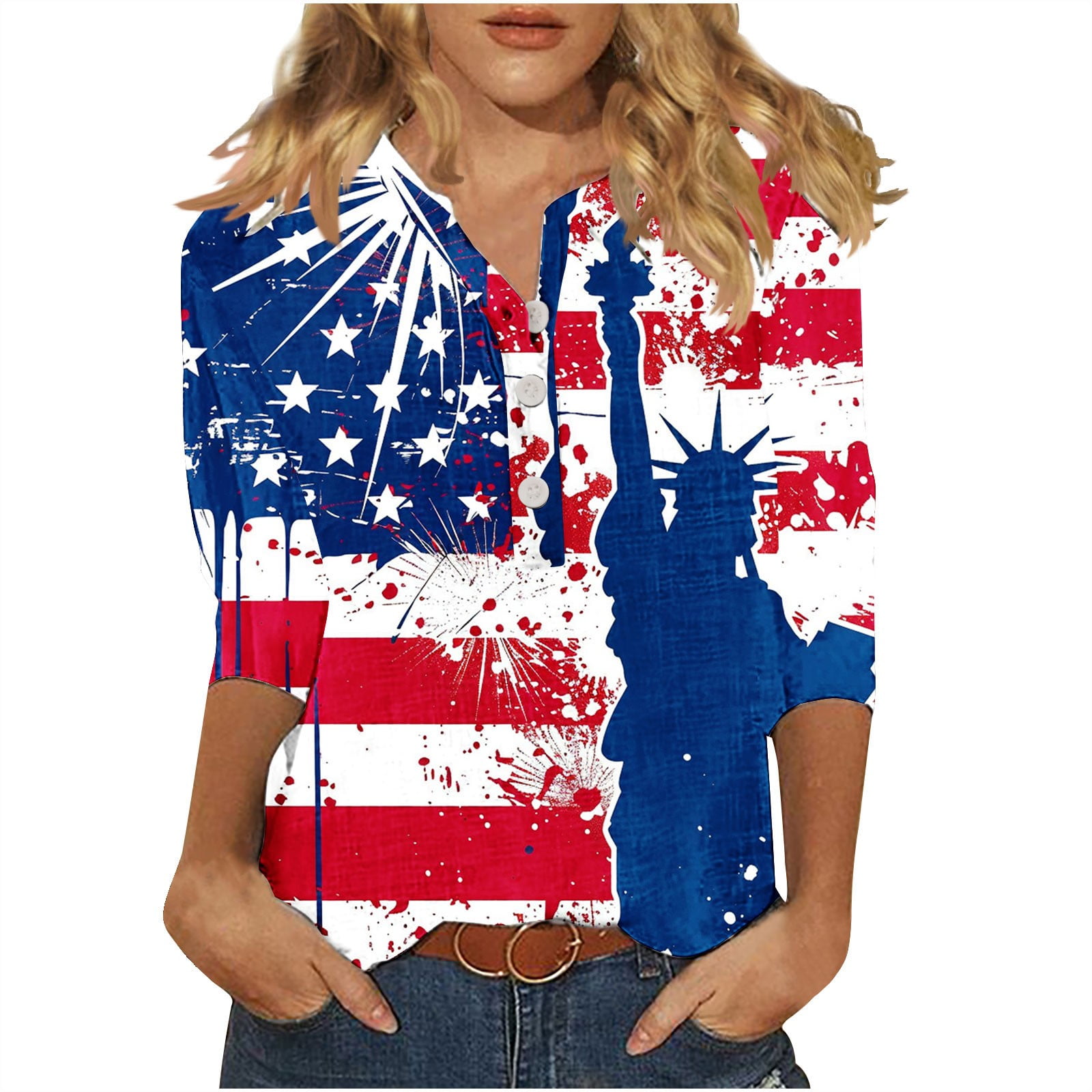 Vrhaik American Flag Womens Long Sleeve Patriots Shirt Women Funny