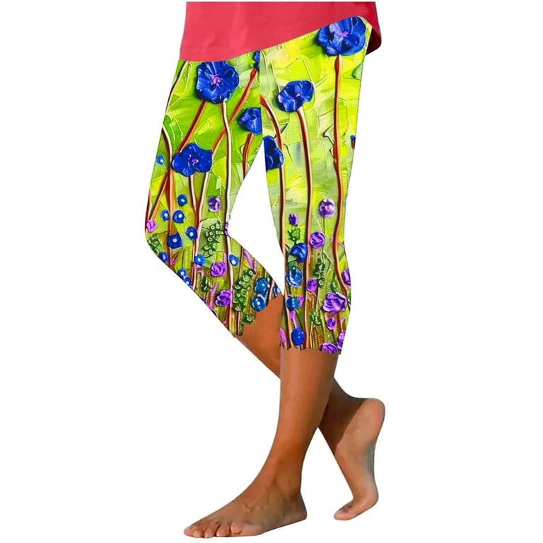 Vrhaik Polyester and Spandex Leggings Workout Leggings Women Plus Size Capri Pants for Women Capri Pants for Women White Leggings for Women Capri Plus