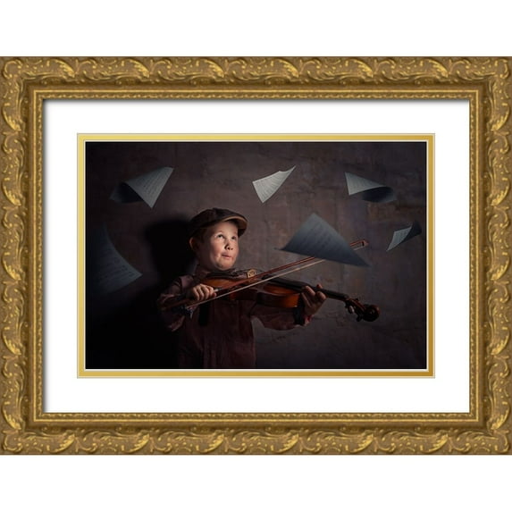 Vrican, Adrian 24x17 Gold Ornate Wood Framed with Double Matting Museum Art Print Titled - The Magic Of Music