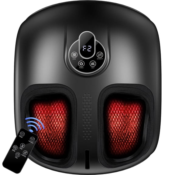 Vrilay Foot Massager with Heat, Shiatsu Massage for Plantar Fasciitis Relief, Deep Kneading & Vibration & Air Compression, Christmas/Birthday Gift for Men, Women, Senior, Up to Size 13