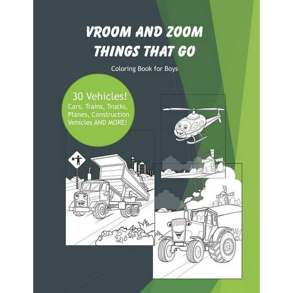 Vroom and Zoom Things that Go: Coloring Book for Boys, (Paperback)