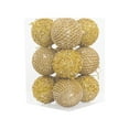 thumbnail image 1 of Vrorvz 12 Pack Christmas Ornaments Inspired Foam Balls with Velvet Texture for Festive Decorating Unique and Light for Indoor Trees or Outdoor Parties 3.1in Yellow, 1 of 5