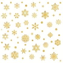 Vrorvz 3 Pack Glass Window Snowflake Cling Indoor Christmas Decorations Christmas Tree Excellent Material Strong Adhesion Brightens Bedroom Living Room Office Creates Festive Atmosphere 11.8In Gold