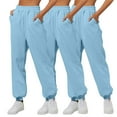 thumbnail image 1 of Vrorvz 3 Pack Womens Sweatpant Straight Leg Loose Elastic Waist Drawstring Casual Jogger Sweat Pant with Pockets, 1 of 5