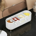 thumbnail image 1 of Vrorvz 4 Compartment Spice Storage Container with Sealing Design,Non Slip Tray 4 Serving Spoons for Fresh and Hygienic Seasoning Organization(White), 1 of 6