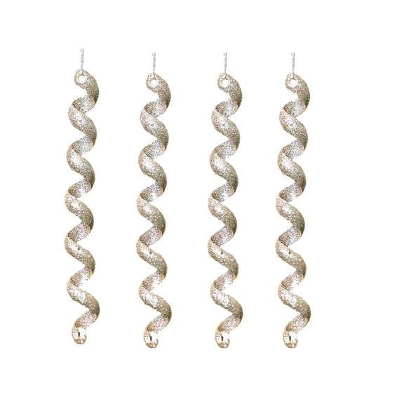 Vrorvz 4 Pack Christmas Decorations Christmas Tree Decorations Icicle Twisted Pendants Realistic Ice Bar Design Suit for Holiday DIY Winter Wedding Festive Cheerful Vibes 7.9in Gold