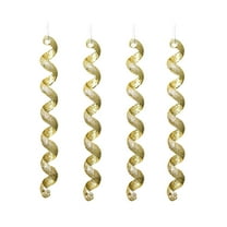 Vrorvz 4 Pack Christmas Decorations Christmas Tree Decorations Icicle Twisted Pendants Realistic Ice Bar Design Suit for Holiday DIY Winter Wedding Festive Cheerful Vibes 7.9in Gold