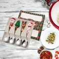 thumbnail image 1 of Vrorvz 4 Pack Snowman Christmas Mini Spoon and Fork Set Thanksgiving Plates Christmas Plates Stainless Steel Festive Holiday Tableware 7.2in Silver, 1 of 6