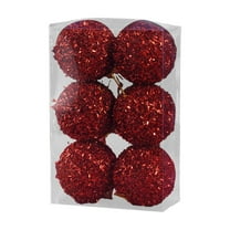Vrorvz 6 Pack Circular Christmas Ball for Festive Decoration with Reflective Design and Foam Material for Indoor and Outdoor Use to Enhance Christmas Atmosphere 7.1in Red