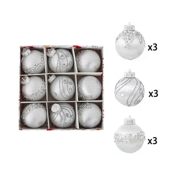 Vrorvz 9 Pack Christmas Ornaments with Hanging Loop for Tree Home Decor Long Lasting Plastic for Festive Ambiance Versatile Indoor Use 3.1in Multicolor