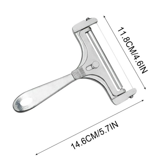 Vrorvz Adjustable Stainless Steel Cheese Slicer and Chipper with Heavy Duty Aluminum Alloy Body and Easy Cut Wire Suit for Thin to Thick Slices up to 3.5 Inches Wide