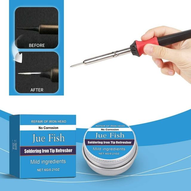 Vrorvz Advanced Soldering Iron Tip Cleaner High Efficiency Oxidation Removal Enhances Welding Precision Convenient Tool Kit with Maintenance Cleaning Cream for-Free Soldering