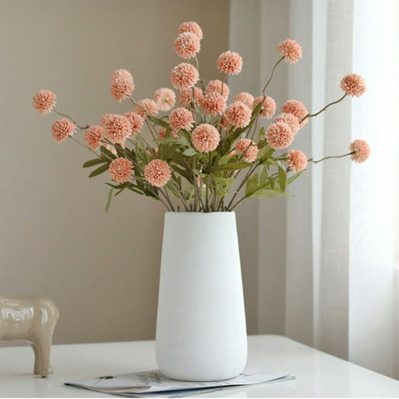 Vrorvz Artificial Flowers Christmas Decorations Dandelions Simulated Realistic Waterproof Sunproof Suit Outdoor Porches Gardens Flexible Plastic Injection Molding Lifelike Leaves 13x3.9x2in Pink