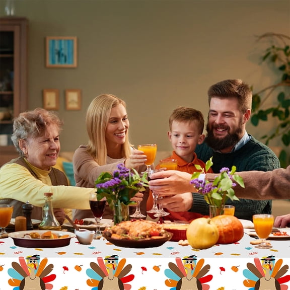 Vrorvz Autumn Maple Pumpkin Tablecloth Christmas Decorations Thick Waterproof Laminate Oil Stain Proof Disposable utumn Parties 0.43.8x7.5x1in Multicolor