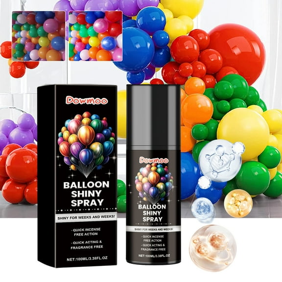 Vrorvz Balloons Gloss Enhancement Spray Long-lasting Non-oxidizing Scene Decoration for Birthdays Weddings Showers Events No Dripping Mess Free 3.4fl oz Aerosol Suitable for Helium Balloons