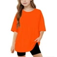 thumbnail image 1 of Vrorvz Boys Girls Basic Tees Oversized Baggy Short Sleeve Shirts Plain Casual Crewneck Loose Summer Tshirts, 1 of 7