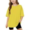 thumbnail image 1 of Vrorvz Boys Girls Basic Tees Oversized Baggy Short Sleeve Shirts Plain Casual Crewneck Loose Summer Tshirts, 1 of 7