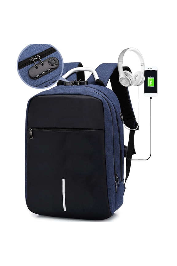 Business Backpack with USB Charging Port for Travel Flight Suit 15.6 Inch Laptop Lightweight Nylon College School Work Bag with Emergency Whistle and Keychain Holder