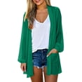 thumbnail image 1 of Vrorvz Cardigan for Womens 3/4 Sleeve Open Front Top Summer Sun Protection Lightweight Breathable Tops, 1 of 5