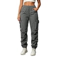 thumbnail image 1 of Vrorvz Cargo Jogger for Womens Drawstring Elastic Waisted Joggers Slim Leg Pant Outdoor Hiking Pants with Pockets, 1 of 5