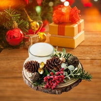 Vrorvz Christmas Decorations Christmas Decor Wooden Candle Holder Christmas Centerpiece Removable Cup for Holiday Party Home Tabletop Display 5.1 in