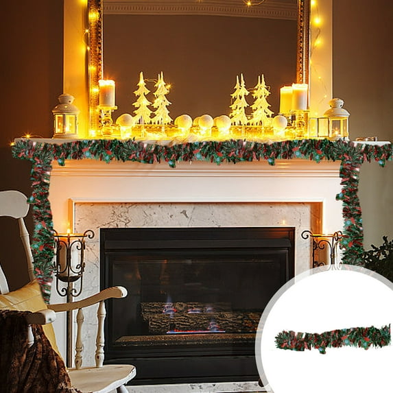 Vrorvz Christmas Decorations Christmas Garland Reflective Rattan Strips for Holiday DIY Party Indoor Outdoor Home Decor Festive Atmosphere Easy to Use Joyful Celebrations 78.7in Green