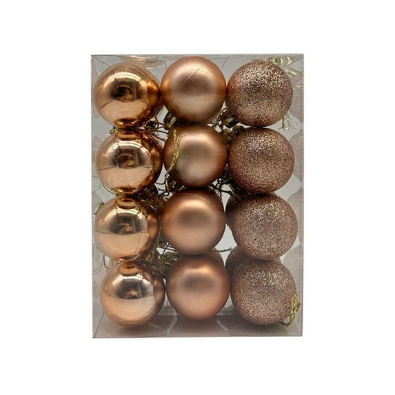 Vrorvz Christmas Decorations Christmas Ornaments Christmas Tree Baubles Set Shatterproof Plastic Hanging Holiday Ornaments for Home Party Indoor Wedding Classic Ornament Set Tree Decor 1.2in Gold