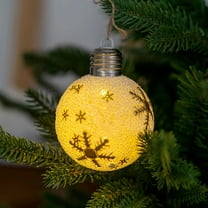 Vrorvz Christmas Decorations Shatterproof Plastic Christmas Balls Hanging Decor with LED Lights for Tree Home Party Wedding Anniversary Holiday Table Centerpiece Decorations Sets 3.9in Yellow