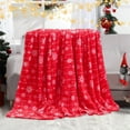 thumbnail image 1 of Vrorvz Christmas Decorative Blanket Fleece Throw Soft Warm Breathable Cozy Blanket for Sofa Bedroom Gift Idea for Women 27.6x39.4in Red, 1 of 6
