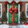 thumbnail image 1 of Vrorvz Christmas Door Cover with Garland and Ornament Patterns for Holiday Indoor Decorations Elegant Polyester Fabric Easy Install for Wall Decor and Festive Occasions 35.4x70.9in Multicolor, 1 of 6