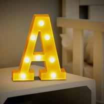 Vrorvz Christmas Lights Led Alphabet Letter Lights Decoration for Parties Wedding Home with Bright Long Lasting Battery Power Safe and Energy Saving for Indoor Events 8.1in Yellow