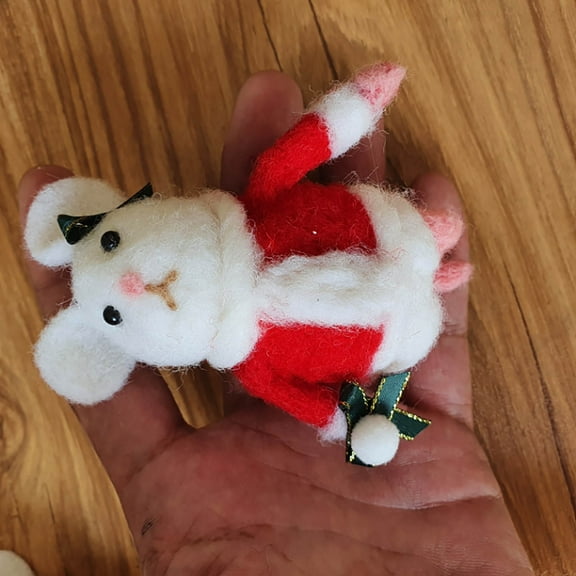 Vrorvz Christmas Ornaments Christmas Decor Needle Felted Halloween Mouse With Pumpkin Handcrafted Collectible Figurine for Home Holiday Display White