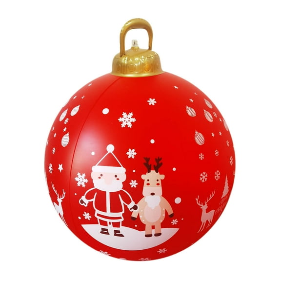 Vrorvz Christmas Ornaments Christmas Inflatable Yard Ball Sturdy PVC Outdoor Decor Large Inflatable Ball for Porch Garden Holiday Accent Christmas Tree Decorations Christmas Ornaments Set 23.6in Red