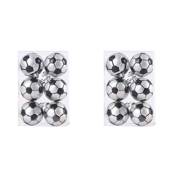Vrorvz Christmas Ornaments Set Christmas Balls Sports Ball Tree Ornaments Shatterproof Plastic Baubles Football Basketball Baseball Decorations for Tree Home Office Hotel Showcase Display 2.4in