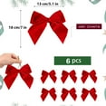 thumbnail image 1 of Vrorvz Christmas Ornaments Set Velvet Bows for Christmas Tree Wreath Garland Holiday Decor Easy to Use Vintage Style Soft Velvet Ribbon Tie Back for DIY Crafts Plastic Christmas Ornaments 7in Red, 1 of 7