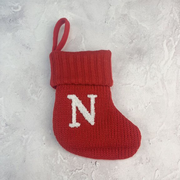Vrorvz Christmas Stockings Christmas Decorations Christmas Ornaments Woolen Letter Stocking Ornament Personalized Fireplace Mantel Hanging Holiday Decor Adds Festive Cheer and Warmth 7.1in Red