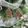 thumbnail image 1 of Vrorvz Christmas Wooden House Hanging Ornament Christmas Decorations Christmas Tree Holiday Decor Versatile Display Options Festive Home Decor 5.1x2.8in Red, 1 of 4