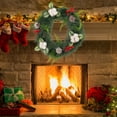 thumbnail image 1 of Vrorvz Christmas Wreath Door Decorations with Red Berries and Pine Cones for Winter Home Indoor Outdoor Decor Suit for Front Entry and Festive Holiday Cheer 11.8in Green 1, 1 of 5