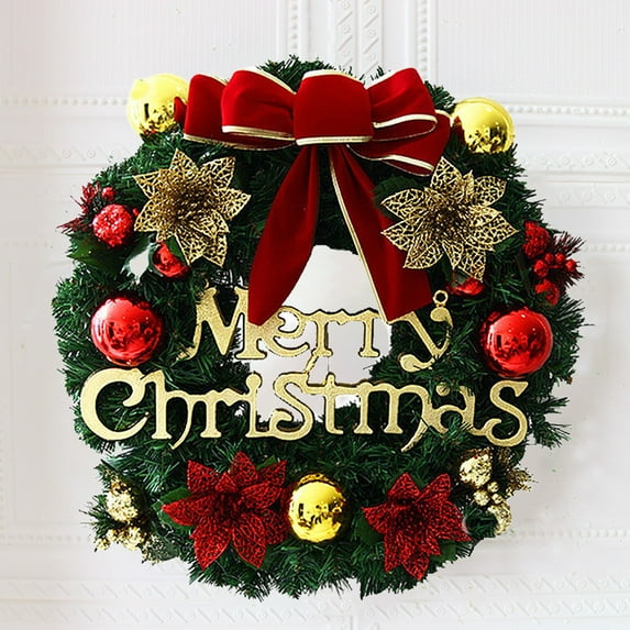 Vrorvz Christmas Wreath Holiday Decorations with Artificial Simulation Flowers for Home Door Hanging Decor Suitable for Weddings and Festive Ambience 11.8in Red