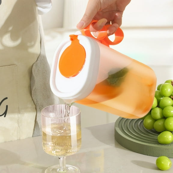 Vrorvz Cold Kettle with Lid for Hot/Cold Beverages,Suit for Lemonade,Iced Tea Mixed Drinks Easy to Clean(Small)