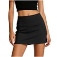 thumbnail image 1 of Vrorvz Cotton Skirt for Womens Mid Elastic Waist Mini Skirts Summer Vacation Beach Skort Basic Skorts, 1 of 5