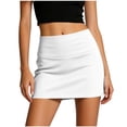 thumbnail image 1 of Vrorvz Cotton Skirt for Womens Mid Elastic Waist Mini Skirts Summer Vacation Beach Skort Basic Skorts, 1 of 5