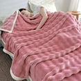 thumbnail image 1 of Vrorvz Cozy Flannel Blanket Fleece Wool Blanket Throw for Sofa and Couch Super Soft Breathable Reversible Warm Bedding Gift for Women and Family Suitable for Home Travel Camping 39.4x59in Pink, 1 of 3