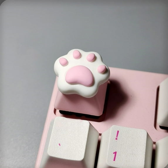 Vrorvz Cute Paw Bunny Keycaps for Mechanical Keyboard Funny Character-Themed Long Lasting ABS Material Universal Suit High Saturation Personalized Decoration Home Office Gaming Gift