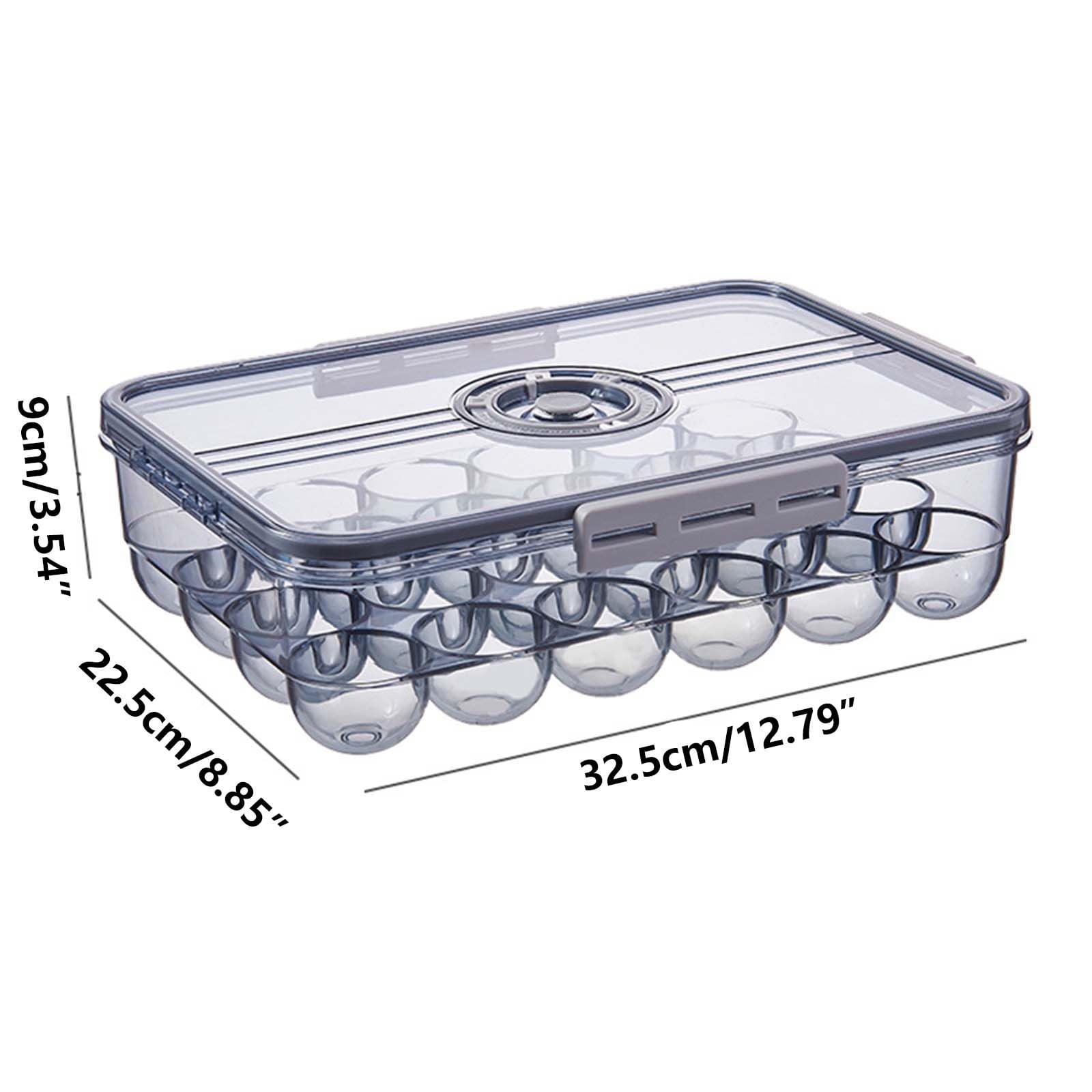 Vrorvz Eggs Storage Container with Freshness Timer Large Capacity Holds ...
