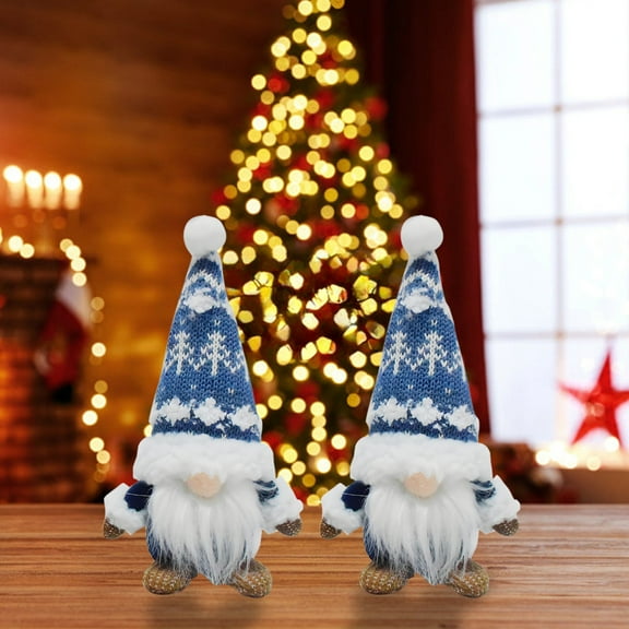 Vrorvz Faceless Dwarf Doll Christmas Ornaments for Tree Unique Christmas Ornaments Tabletop Centerpiece Holiday Decor Living Room Shelf 7.1 in Blue