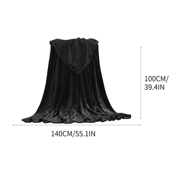 Vrorvz Fleece Throw Blanket for Couch Super Soft Cozy Warm Reversible Polyester with Double Sided Design Suit for Winter Naps Travel And Gifts 55.1x39.4in Black