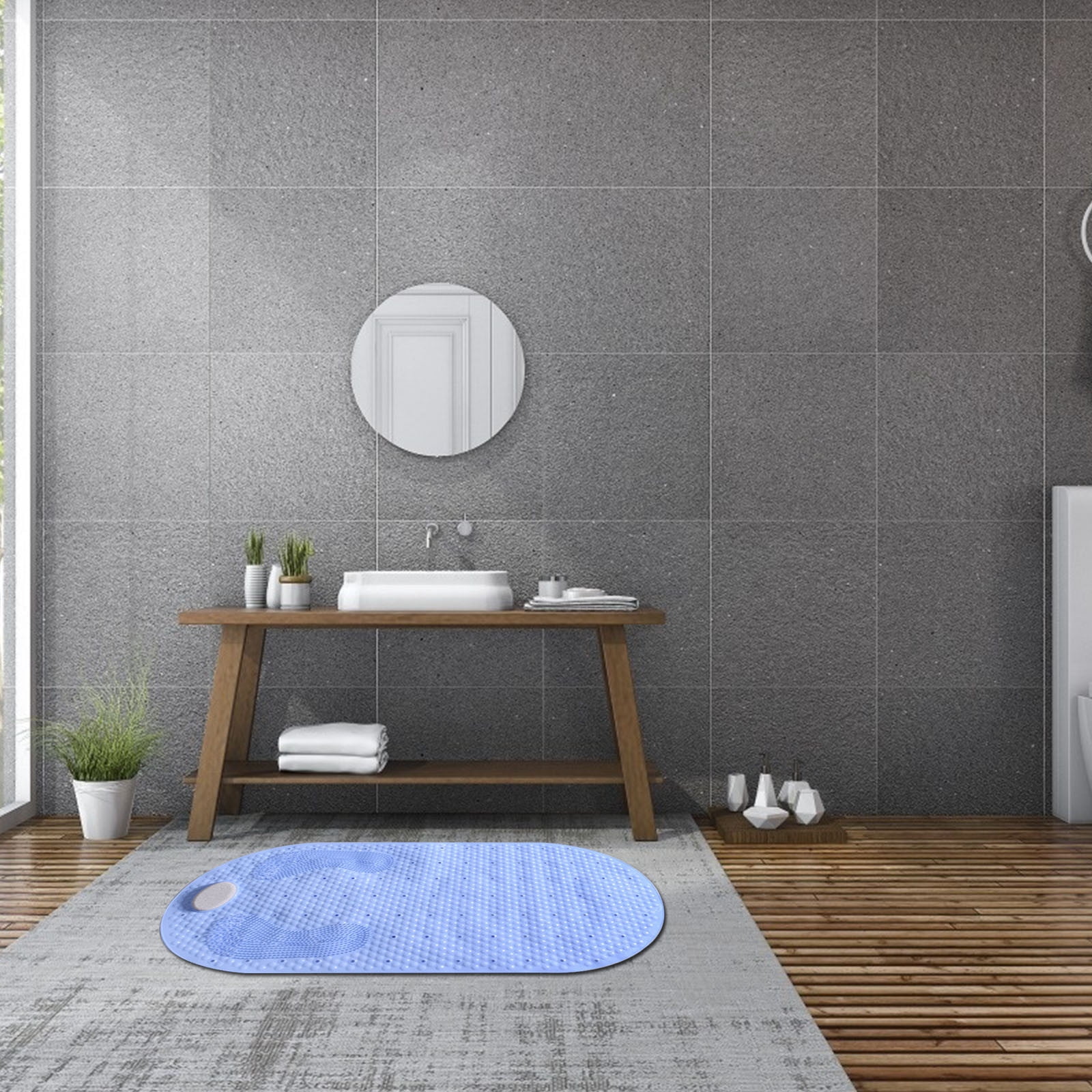 Vrorvz Foot Massage Bathtub Mat Natural Exfoliation with Pumice Stone ...