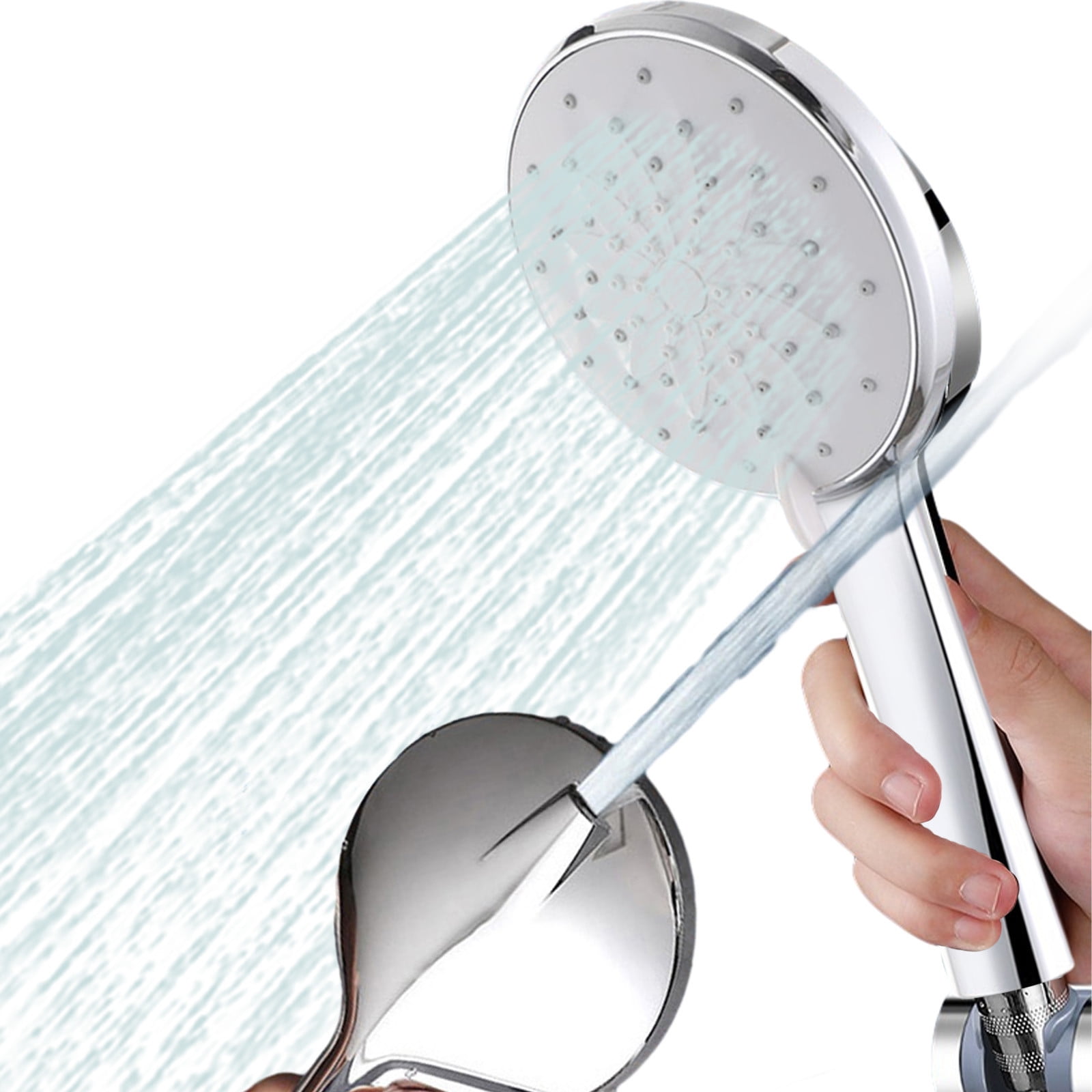 Vrorvz High Pressure Handheld Showerhead for Low Pressure Home and Gyms ...